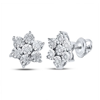 1/8CT-DIA P3 FLOWER GIFT EARRING