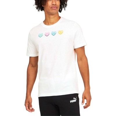 

Футболка Puma M Convo Hearts Мужские белые повседневные топы 673735-02, Белый, Puma M Convo Hearts Tee