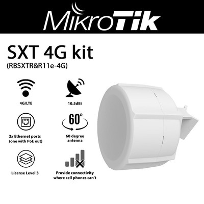 MikroTik RBSXTR&R11e-4G SXT 4G kit with enclosure RouterOS L3