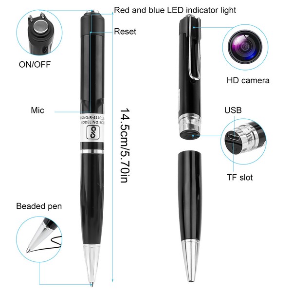 Hidden Cam Pocket Pen Camera 1080P HD Mini Body Video Recorder DVR Security USB - Image 196