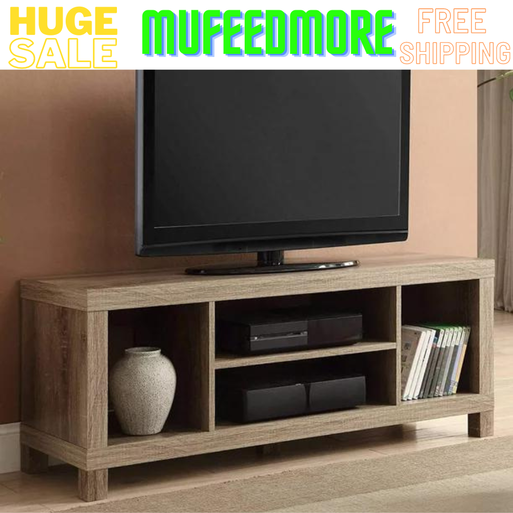 For 55 Inch Entertainment Center Media Storage Shelf Modern 