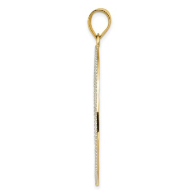 Pre-owned Superdealsforeverything Real 14kt Yellow Gold Rhodium Diamond Cut Filigree Pendant