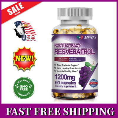Resveratrol Root Extract 1200MG Maximum Strength Natural AntiAging Antioxidant