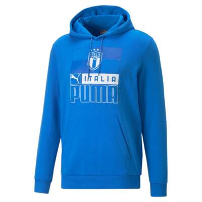 

Puma Figc Ftblcore Pullover Hoodie Mens Blue Casual Outerwear 76712603, Синий