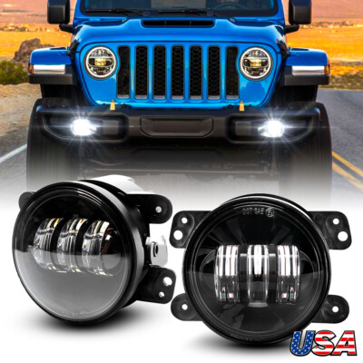 Bumper 4'' Led Drivning Fog Lights for Jeep Wrangler JL JT JK Rubicon 2007-2023