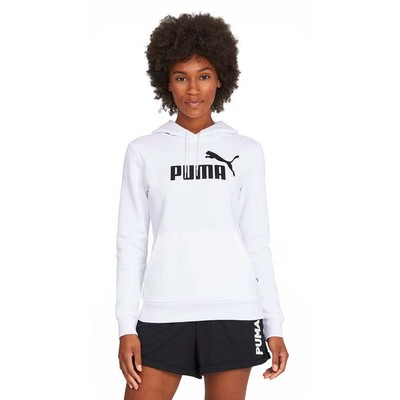 Puma Essentials Logo Pullover Hoodie Женская Белая Повседневная Верхняя Одежда 846858-02