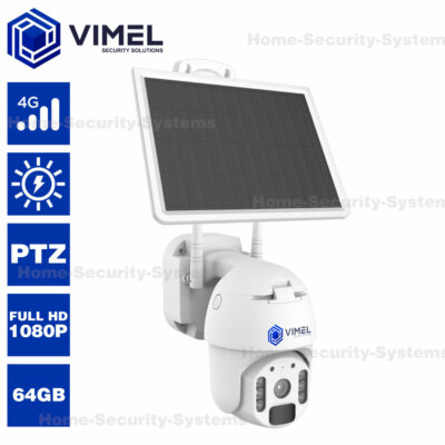 Farm Security Camera 4G Solar Panel PIR Sensor PTZ Construction Site 64GB