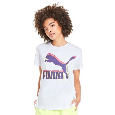 

Женская футболка с логотипом Puma Classics, размер , повседневная, 595514-72, Белый
