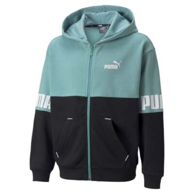 

Puma Power FullZip Hoodie Boys Синяя повседневная спортивная верхняя одежда 847306-50, Синий, Puma Power FullZip Hoodie