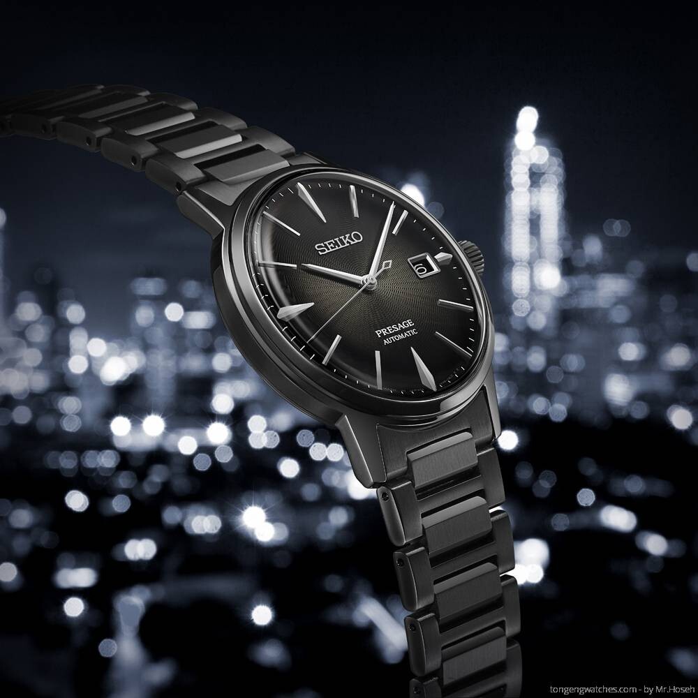 Pre-owned Seiko Presage Srpj15j1 Cocktail Black Velvet Automatic Analog Men's Dress Watch