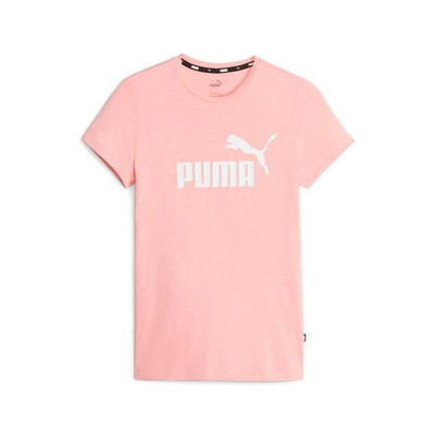 

Puma Ess Logo Футболка с круглым вырезом и короткими рукавами Женские розовые повседневные топы 58931765, Розовый