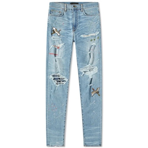 超希少 AMIRI Pajama Art Patch Skinny Jeans AMIRI Pajama Art Patch Skinny Jeans Blue Men's - SS23 - US