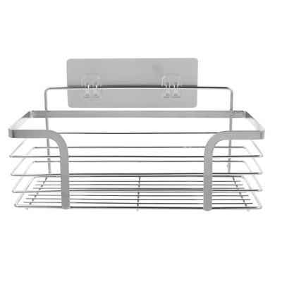  Silver Wire Wall Basket Mount Dish Drying Rack Sundries Stainless Steel Shelf