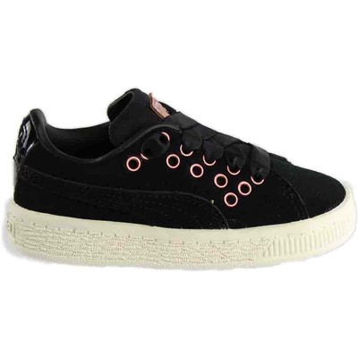 Черные кроссовки Puma Suede Xl Vr Lace Up Infant Girls Повседневная обувь 363901-01