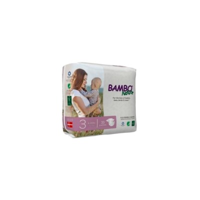 ABENA BAMBO NATURE DIAPERS SIZE 2, 30/BAG