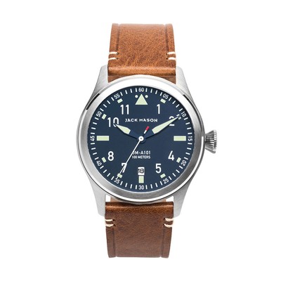 Pre-owned Jack Mason Watch Men's Aviation Jm-a101-004  Aviation Leather