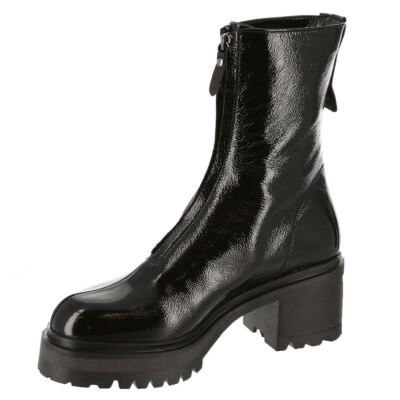 Pre-owned All Black Brillante Women's Boot In Nero/patent