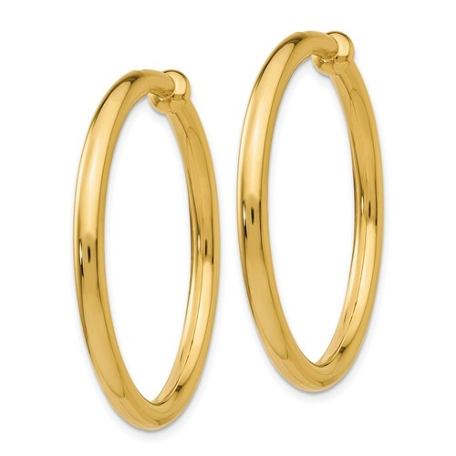 Pre-owned Non-pierced 14k  Hoop Earrings In Gold