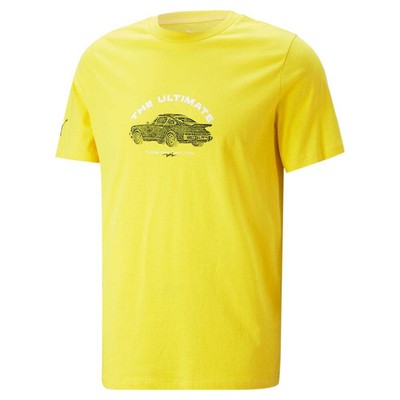 

Puma Pl Graphic Crew Neck Футболка с коротким рукавом Мужские повседневные топы размера  538237, Желтый, Puma Pl Graphic Crew Neck Short Sleeve T-Shirt
