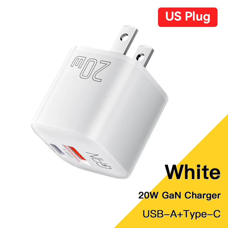 20W GaN USB Type C Charger PD Fast Charge Phone QC 3.0 Quick Chargers For iPhone