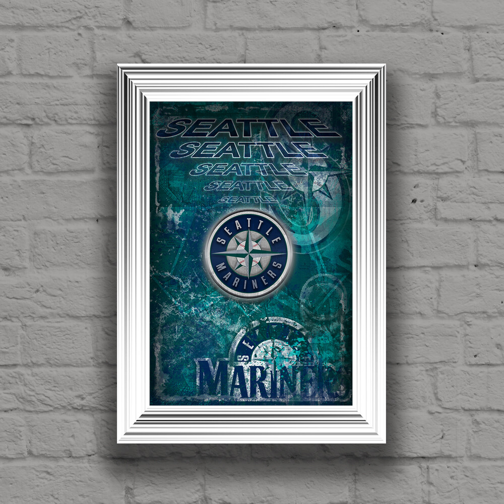 SEATTLE MARINERS  12x18inch Poster SEATTLE Baseball Print Free Shipping Us