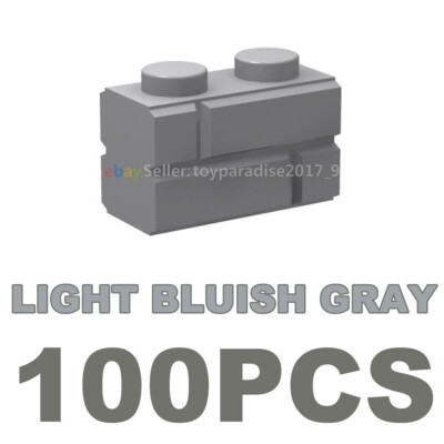 500X Light Bluish Gray Brick 1x2 w/ Embossed Bricks / Masonry Profile #98283