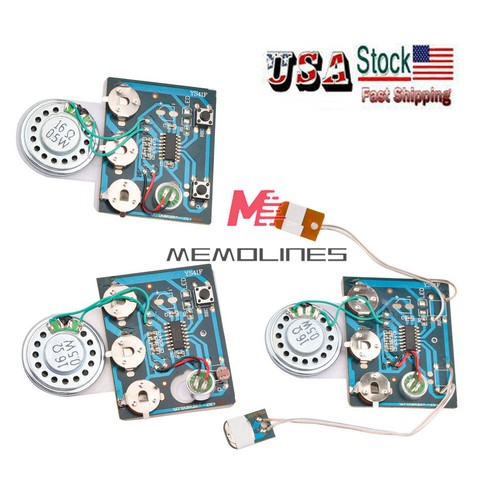 30s Greeting Card Recordable Voice Chip Music Box Sound Module Musical Board US