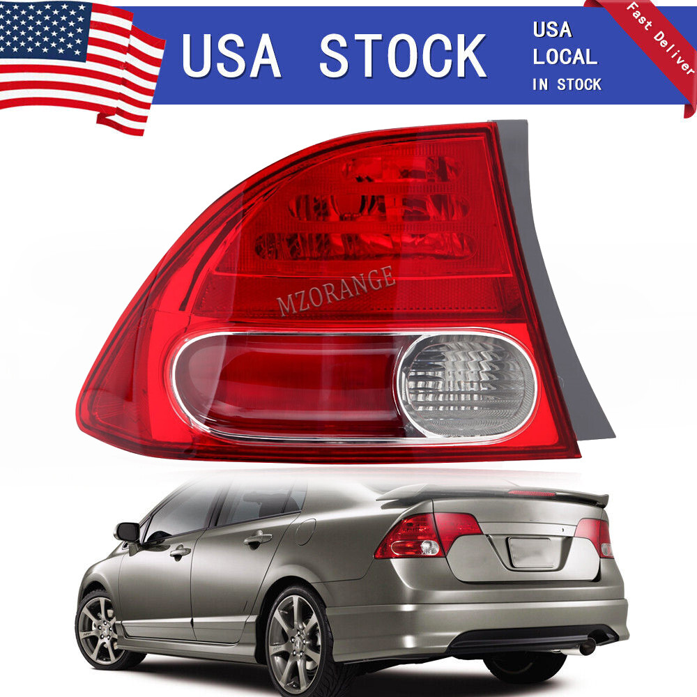Left Driver Outer Tail Light for  Honda Civic Sedan 2006-2008 Rear Brake Lamp US