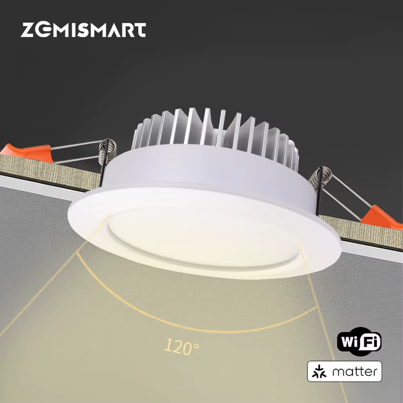 Matter Over WiFi Smart LED Downlight 15W RGB+CW Dimmable Ceiling Lamp Homekit Al