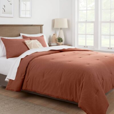 Space Dyed Cotton Linen Comforter & Sham Set - Threshold