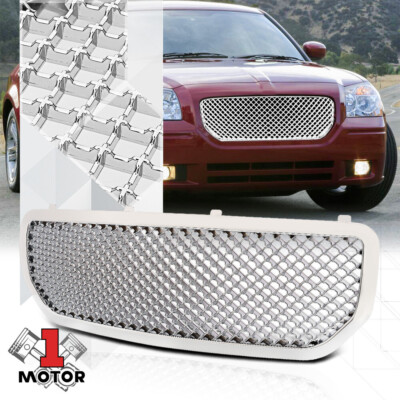 For 2005-2008 Dodge Magnum {3D WAVE MESH} Glossy Chrome Bumper Grille Vent Grill