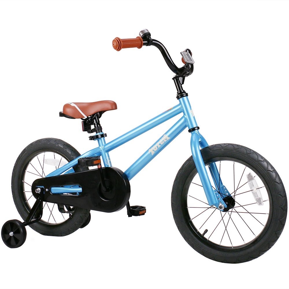 Bike Bicycles For Kids Boys 16 Inch With Training Wheels Sports Gifts Fun Blue