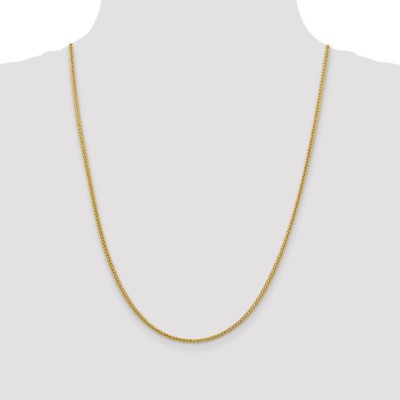 Pre-owned Superdealsforeverything Real 14kt Yellow Gold 2.35mm Semi-solid 3-wire Wheat Chain; 24 Inch