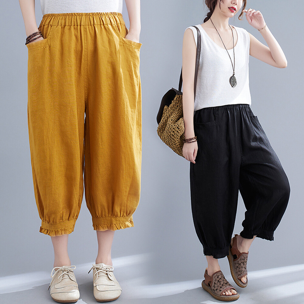 パンツ P.A.R.O.S.H. Linen blend pants Yellow $_10.JPG?set_id=880000500F