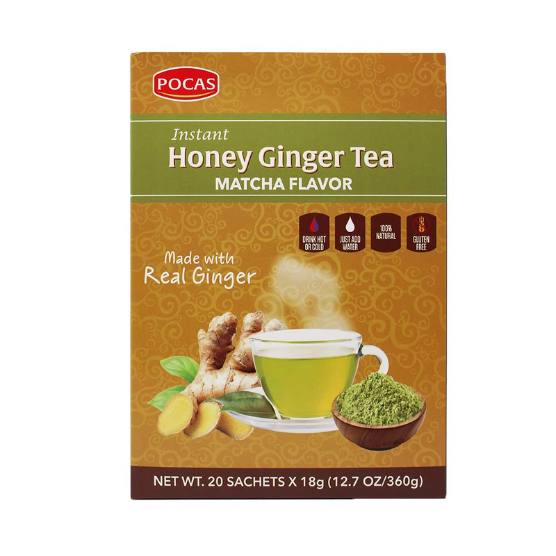 Honey Ginger Tea, Matcha, 12.7 Ounce, 20 Bags Non-Gmo, Non-D