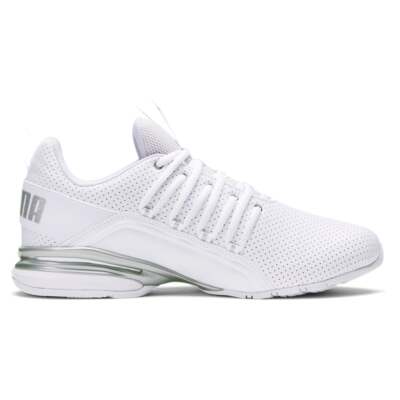 

Puma Axelion Perforated Lace Up Training Мужские белые кроссовки Спортивная обувь 194, Белый, Puma Axelion Perforated Lace Up Training