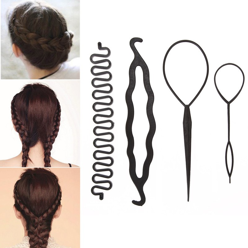 Tool Black Women Braid Clip Bun Maker Donut Stick Hair Twist Hair