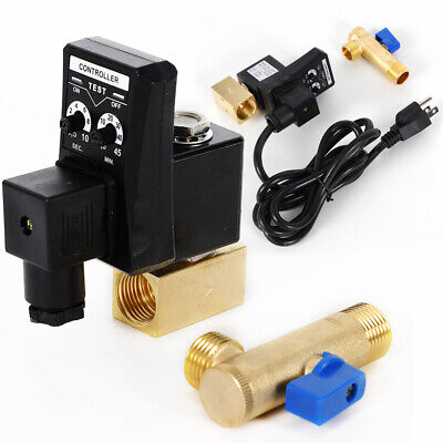 Electronic Timed Drain Valve 2 way Air Compressor Gas Tank AC 110V 1/2'' US BEST