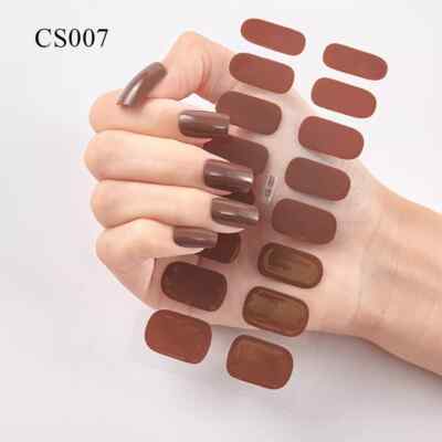 Full Size Nail Wraps Stickers Polish Manicure Art Self Stick Decor 3D Strips US