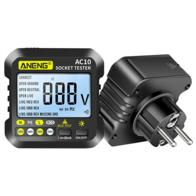Outlet Tester Voltage 90-250V Socket Tester Automatic Electric Circuit Polarity
