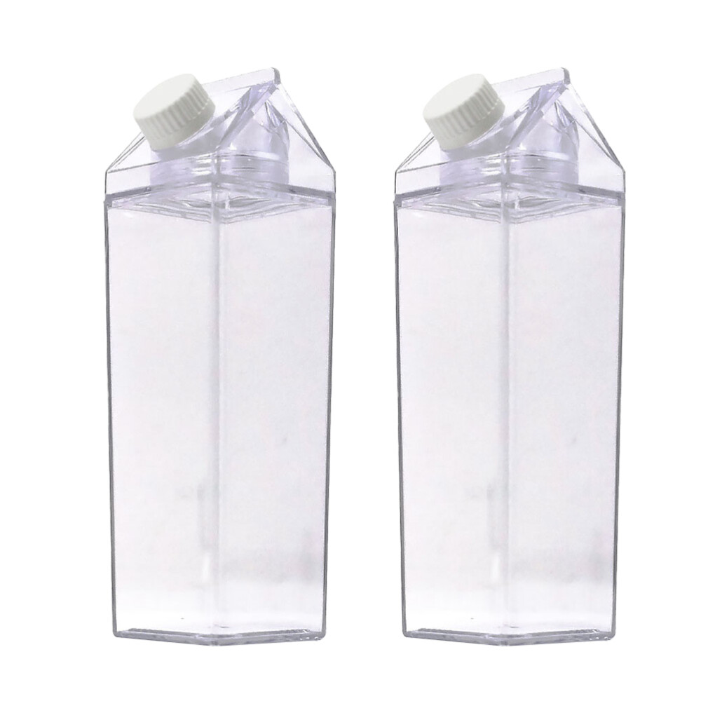 500ml Plastic Water Bottle Milk Carton Shape Leakproof Transparent