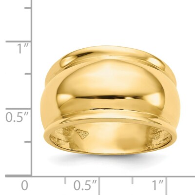 Pre-owned Superdealsforeverything Real 14kt Yellow Gold Polished Dome Ring S:7
