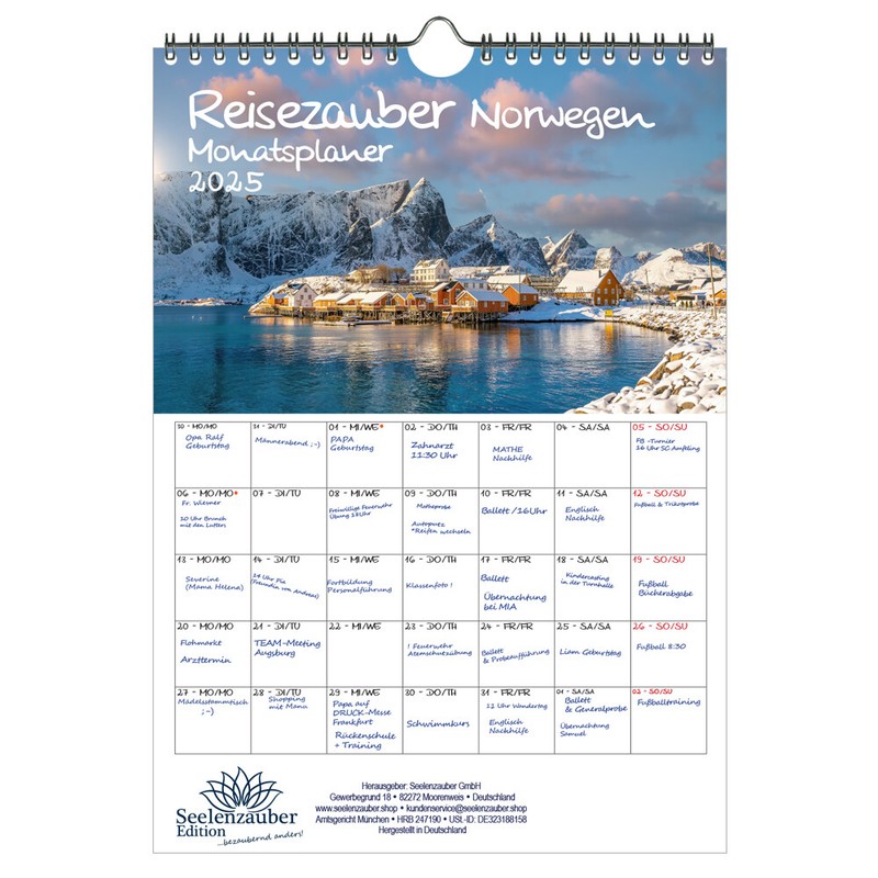 Reisezauber Norwegen Planer Din A4 Kalender FÃ¼R 2025 Oslo Stadt Reise Land Urlau