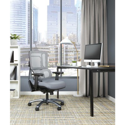 Manager Chair Tilt Control Wheels Adjustable Height Vertical Mesh Back Grey Seat