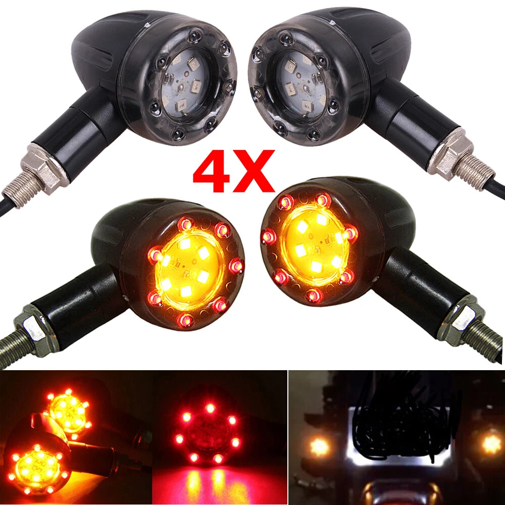 4X Motorcycle LED Turn Signals Blinker Light For Yamaha V Star 250 650 950 1100