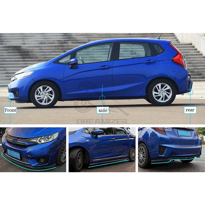 2.5M Car Front Bumper Lip Splitter Body Spoiler Chin Skirt Universal Black