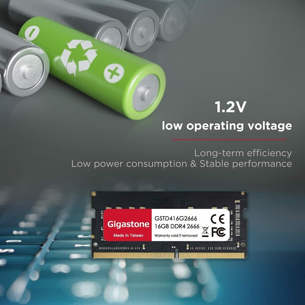 Gigastone DDR4 16GB 2666MHz PC4-21300 CL19 1.2V SODIMM 260 Pin Ram
