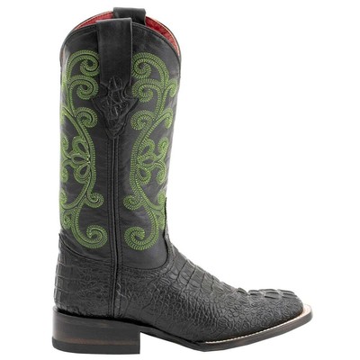 Женские Черные Классические Ботинки Ferrini Stampede Crocodile Square Toe Cowboy 90393-04