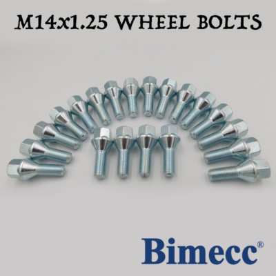 M14x1.25 27mm Wheel Bolts Bimecc Chrome x20 For BMW 2 Series F20 F21 F40 F52 F22