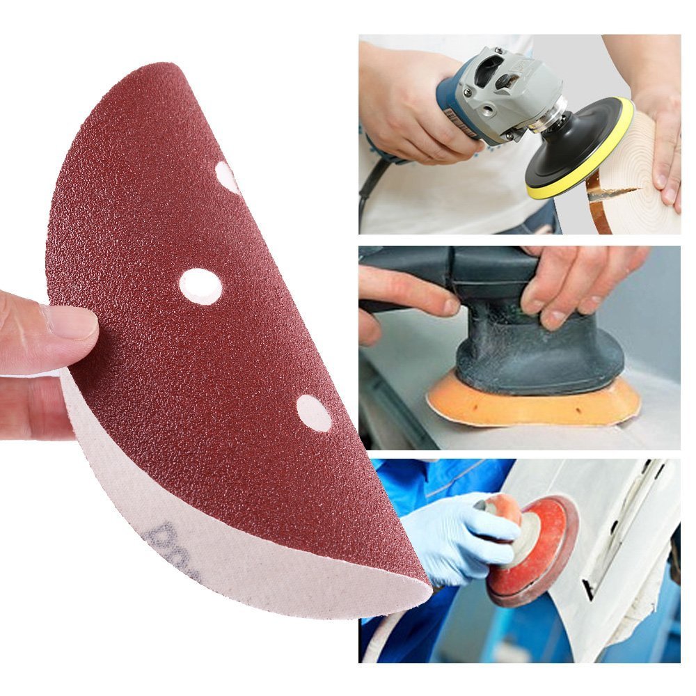 6'' 6 Hole 40800 Grit Sanding Discs Paper Sander Pad Hook Loop Orbit